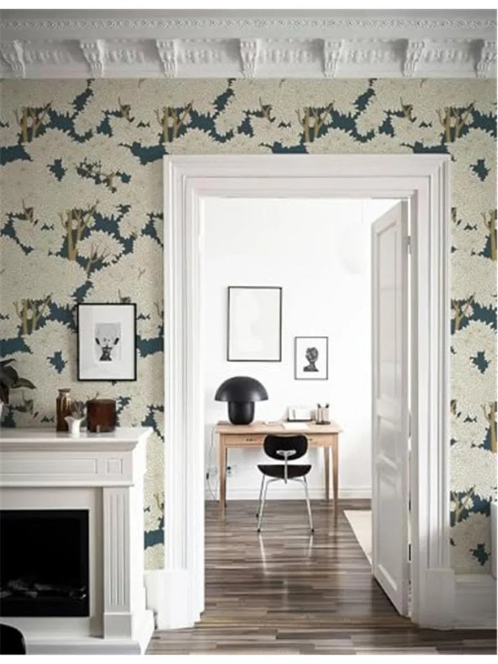 Peel Stick Wallpaper Forest Tree Wallpaper Vinyl Wall Covering Blue Nature